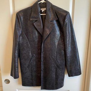 Black jacket with snakeskin print